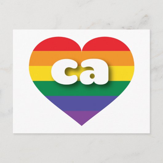 Ik ben gek op California Rainbow Heart Briefkaart (Voorkant)
