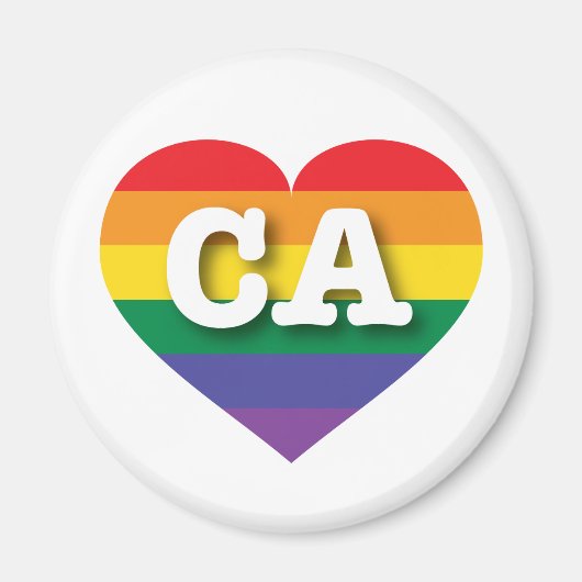 Ik ben gek op California Rainbow Heart Magneet (Voorkant)