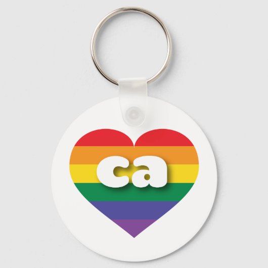 Ik ben gek op California Rainbow Heart Sleutelhanger (Voorkant)