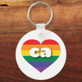 Ik ben gek op California Rainbow Heart Sleutelhanger (Voorkant)