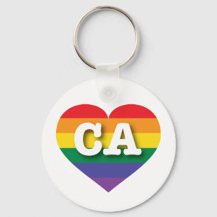 Ik ben gek op California Rainbow Heart Sleutelhanger