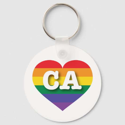 Ik ben gek op California Rainbow Heart Sleutelhanger (Voorkant)