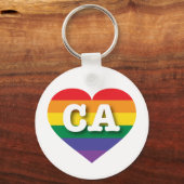 Ik ben gek op California Rainbow Heart Sleutelhanger (Voorkant)