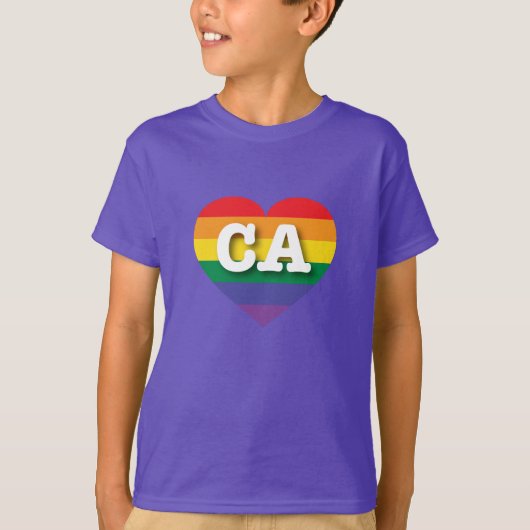 Ik ben gek op California Rainbow Heart T-shirt (Voorkant)