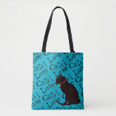 Ik ben gek op Cats Blue Graphic Tas (Voorkant)