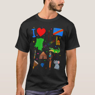Ik ben gek op Congolese Landmarks van DR Congo Han T-shirt