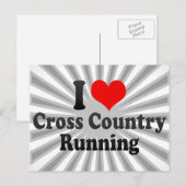 Ik ben gek op Cross Country Running Briefkaart (Voorkant / Achterkant)
