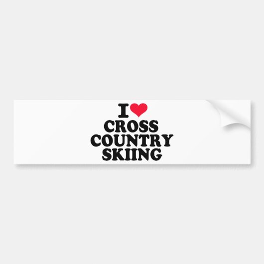 Ik ben gek op cross-country Skiing Bumpersticker (Voorkant)