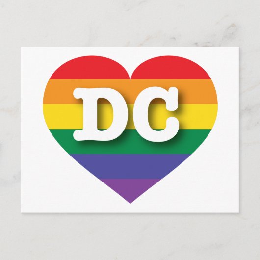 Ik ben gek op DC Rainbow Heart Briefkaart (Voorkant)