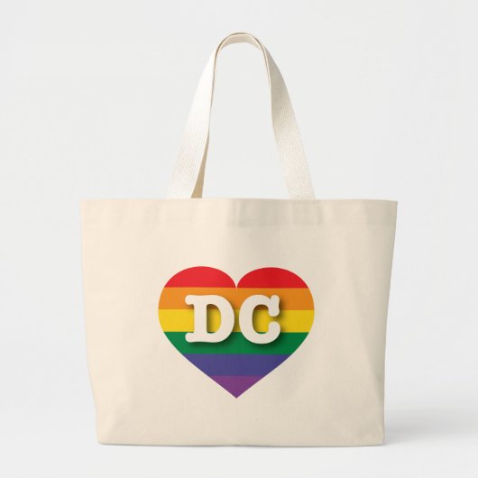 Ik ben gek op DC Rainbow Heart Grote Tote Bag (Voorkant)