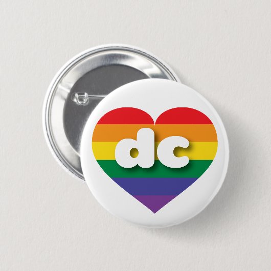 Ik ben gek op DC Rainbow Heart Ronde Button 5,7 Cm (Voorkant /achterkant)