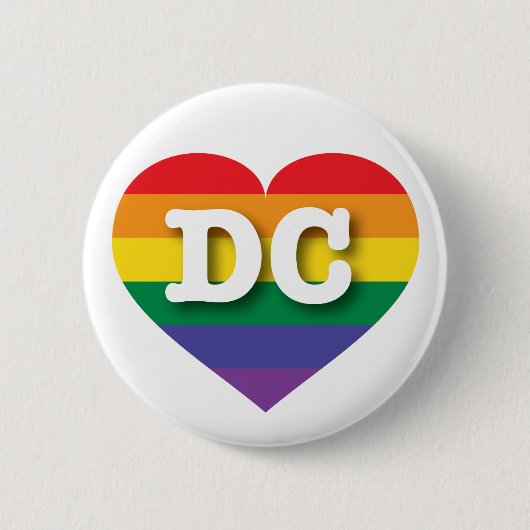 Ik ben gek op DC Rainbow Heart Ronde Button 5,7 Cm (Voorkant)