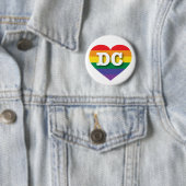 Ik ben gek op DC Rainbow Heart Ronde Button 5,7 Cm (In situ)