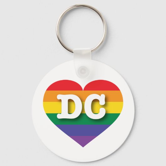 Ik ben gek op DC Rainbow Heart Sleutelhanger (Voorkant)