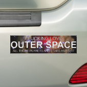 Ik ben gek op de buitenruimte al die planetssterre bumpersticker (Op auto)