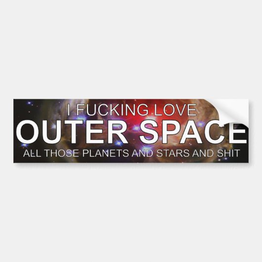 Ik ben gek op de buitenruimte al die planetssterre bumpersticker (Voorkant)