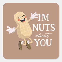 Ik ben gek op de grappige liefdeswoordspeling van  vierkante sticker