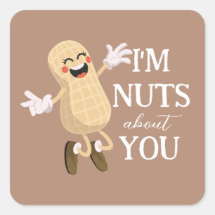 Ik ben gek op de grappige liefdeswoordspeling van  vierkante sticker