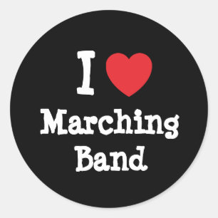Ik ben gek op de maat van het Marching Band hart Ronde Sticker