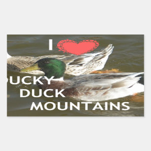 Ik ben gek op Ducky Duck Mountains design Rechthoekige Sticker