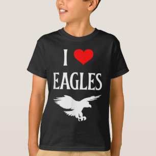 Ik ben gek op Eagles in Heart Eagles Bird of Pover T-shirt
