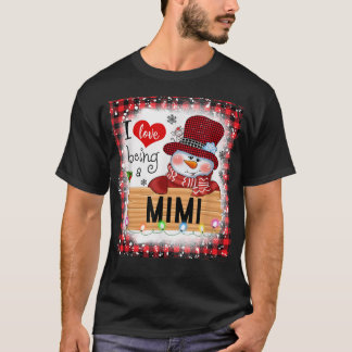 Ik ben gek op een Mimi Snowman familie Christus T-shirt