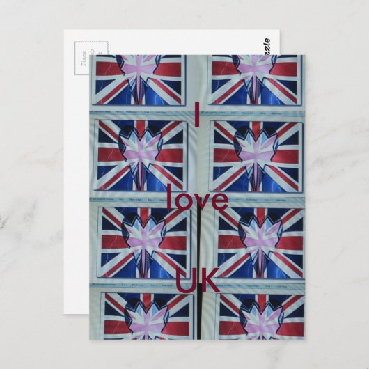 Ik ben gek op Engelse art print Briefkaart (Voorkant / Achterkant)