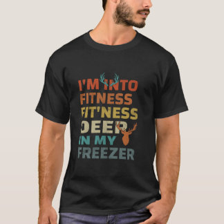 Ik ben gek op fitness herten in mijn vriezer Hunti T-shirt