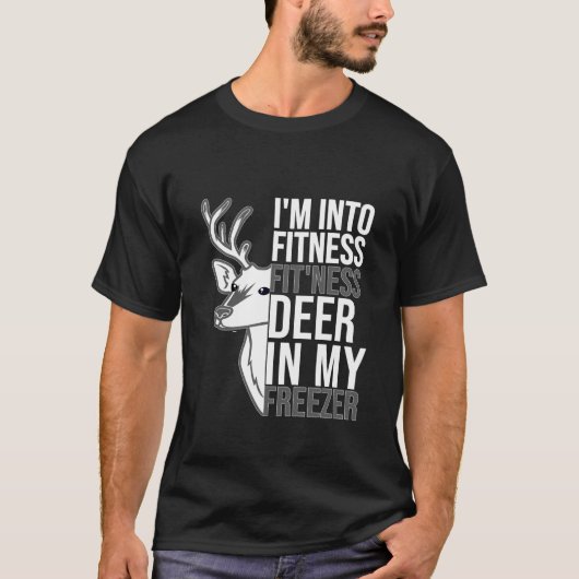 Ik ben gek op fitness herten in mijn vriezer Hunti T-shirt (Voorkant)