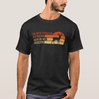 Ik ben gek op fitness herten in mijn vriezer jacht t-shirt