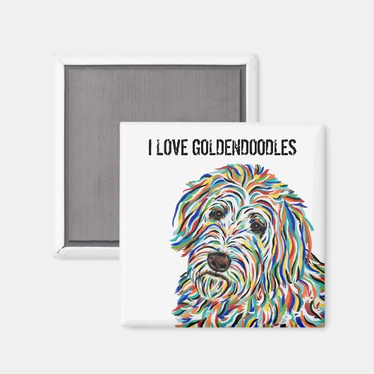 Ik ben gek op Goldendoodles Magnet (Voorkant / Achterkant)
