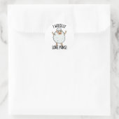 Ik ben gek op grappige schapenwoordjes ronde sticker (Tas)