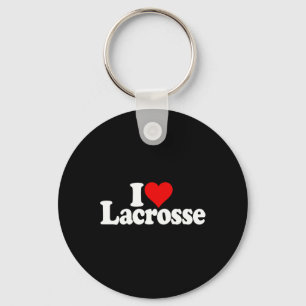 Ik ben gek op Heart Lacrosse Sleutelhanger
