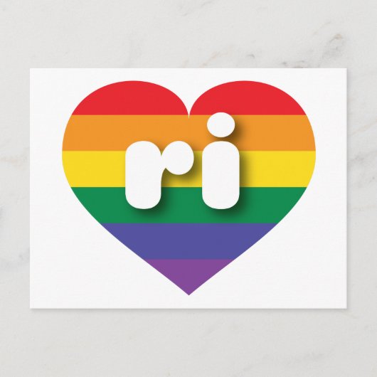 Ik ben gek op het Rhode Island Rainbow Heart Briefkaart (Voorkant)