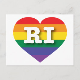 Ik ben gek op het Rhode Island Rainbow Heart Briefkaart