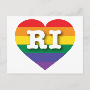 Ik ben gek op het Rhode Island Rainbow Heart Briefkaart