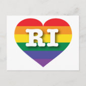 Ik ben gek op het Rhode Island Rainbow Heart Briefkaart (Voorkant)