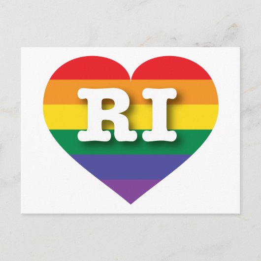 Ik ben gek op het Rhode Island Rainbow Heart Briefkaart (Voorkant)