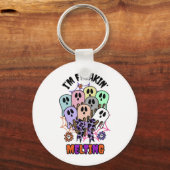 Ik ben gek op het smelten van Halloween Ice Cream  Sleutelhanger (Voorkant)