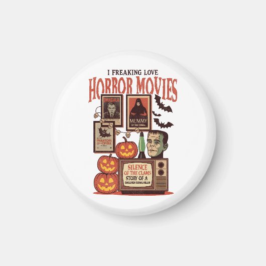 Ik ben gek op horrorfilms magneet (Voorkant)