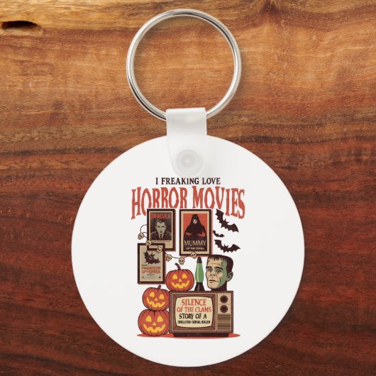 Ik ben gek op horrorfilms sleutelhanger (Voorkant)
