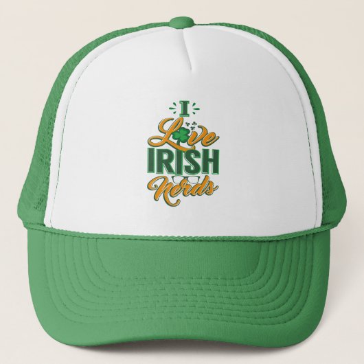 Ik ben gek op Irish Nerds St Patricks Day Trucker Pet (Voorkant)