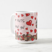 Ik ben gek op je Cute Squirrel Custom Valentijn Koffiemok (Voorkant links)