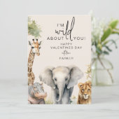 Ik ben gek op je dierlijke Valentijnsdag Feestdagenkaart (Staand voorkant)