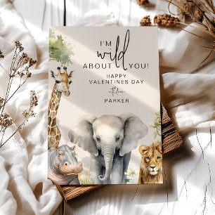 Ik ben gek op je dierlijke Valentijnsdag Feestdagenkaart