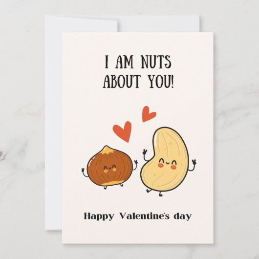 Ik ben gek op je, gelukkige Valentijnsdag Bedankkaart (Voorkant)