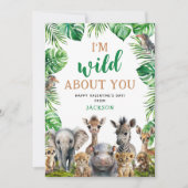 Ik ben gek op je Kinder Valentijnsdag Feestdagenkaart (Voorkant)