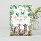 Ik ben gek op je Kinder Valentijnsdag Feestdagenkaart (Staand voorkant)