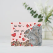 Ik ben gek op je klote eekhoorn, hartenValentijn Feestdagenkaart (Staand voorkant)