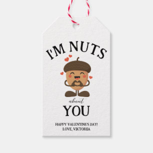 Ik ben gek op je Valentijn eenvoudige grappige har Cadeaulabel